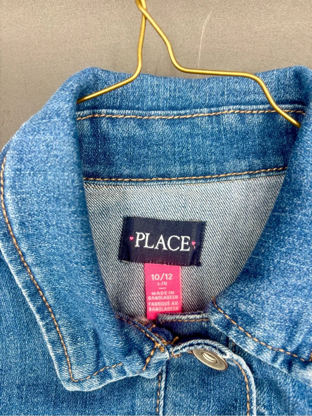The Children's Place Girls Classic Blue Denim Jacket (10/12 Large)
